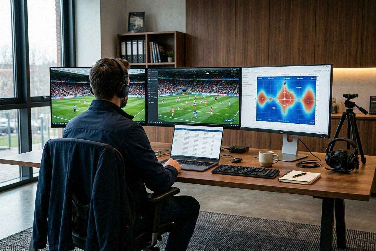 بيئة عمل حديثة لتحليل مباريات كرة القدم باستخدام أدوات وتقنيات الكشافة.