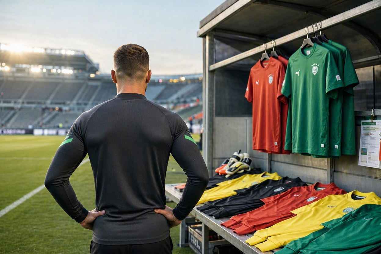 أطقم حراس مرمى بألوان مختلفة تُستخدم وفق درجة التباين مع أطقم المباراة.