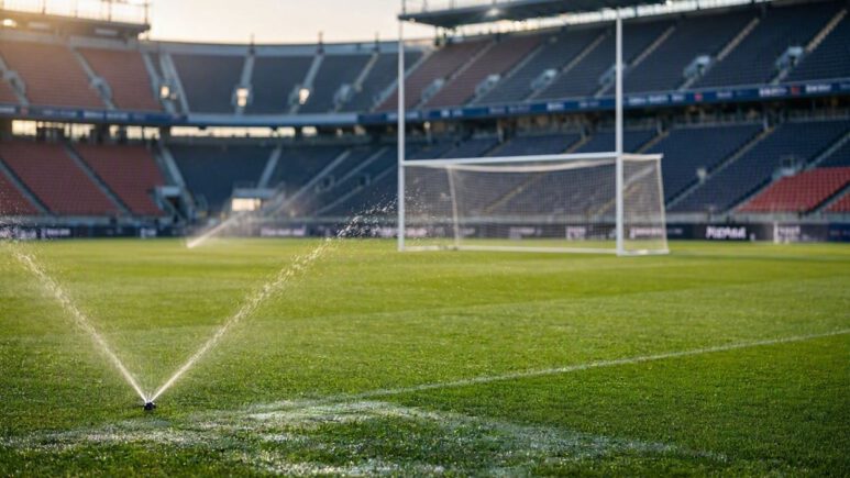 لماذا يبلل العمال عشب الملعب بالماء قبل المباراة؟ الأسباب والفوائد والقوانين