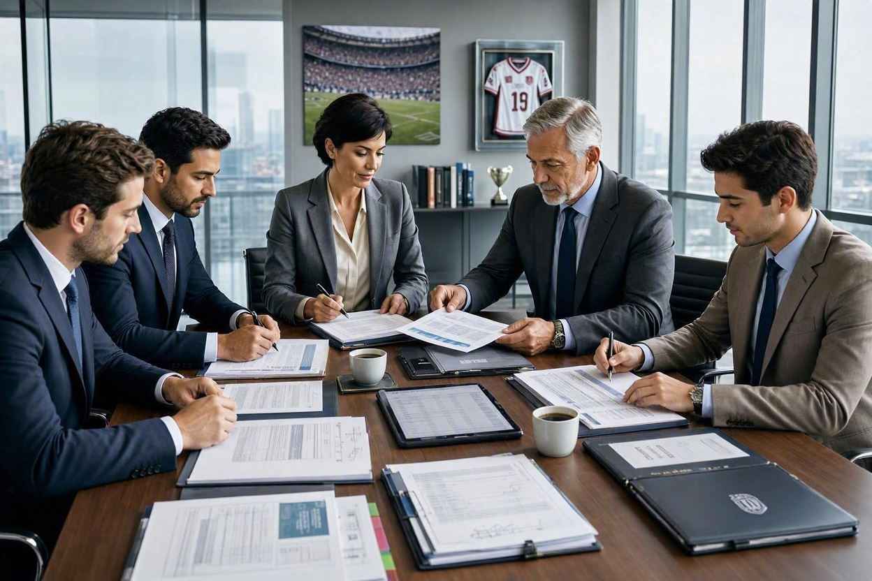 مراجعة مالية وقانونية دقيقة لنادٍ لكرة القدم قبل إتمام الاستحواذ.
