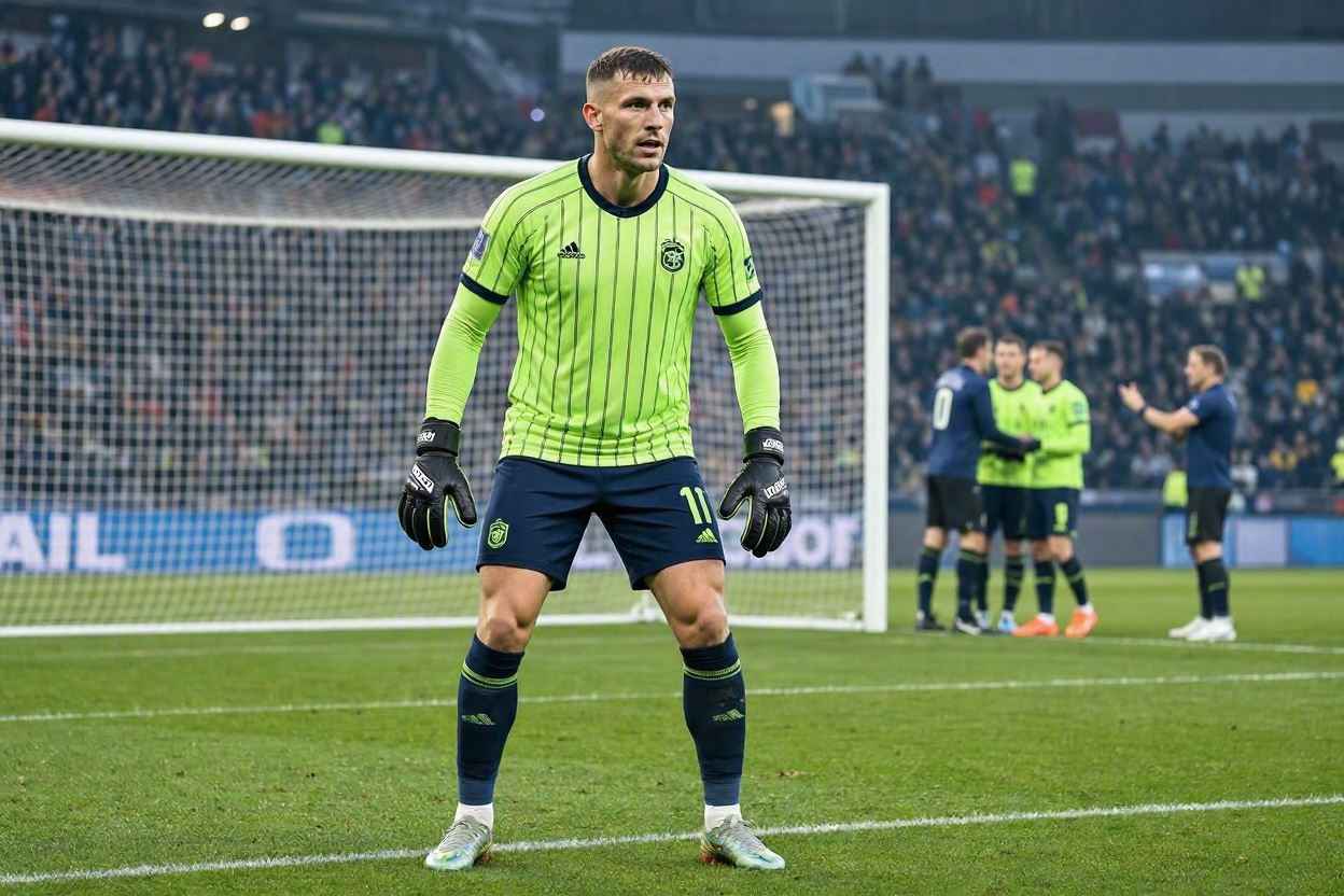 لاعب ميداني يتولى حراسة المرمى بعد إصابة الحارس الأساسي.
